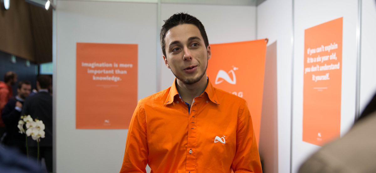 David representing Nothing at the Forum EPFL in 2016.