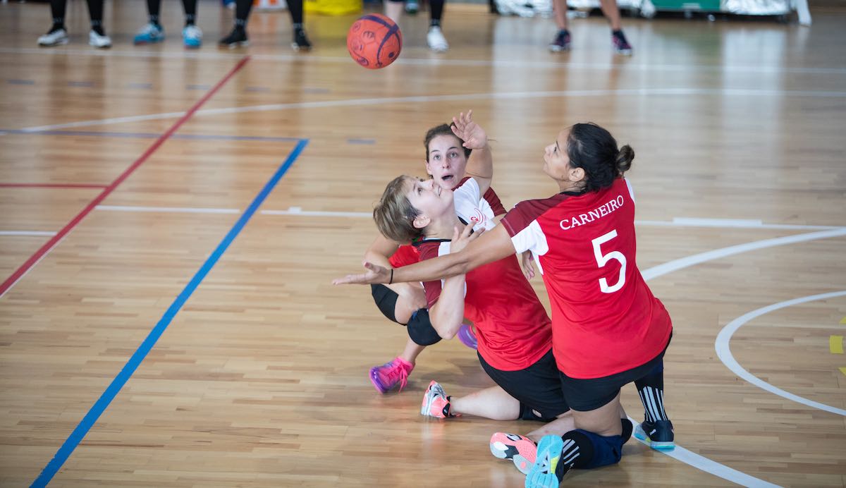Demi-finale des championnats d'Europe de tchoukball 2018 à Castellanza, Italie